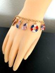 Patriotic Enamel Charm Bracelet for 4th of July