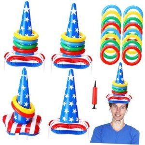 4th of July Patriotic Inflatable Hat Game Set