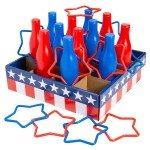 Patriotic Red, White & Blue Star Ring Toss Game