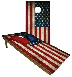Patriotic American Flag Cornhole Game with Bags