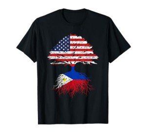 Filipino Roots USA Flag Graphic Tee