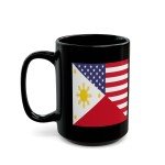 Filipino American Flag Black Coffee Mug