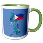 Philippine Flag Map Graphic for 4th of July