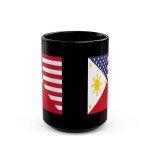 Filipino American Flag Black Coffee Mug