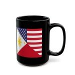 Filipino American Flag Black Coffee Mug