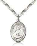 Men's Sterling Silver Saint Rose Medal Necklace