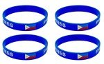 Philippines Flag Rubber Bracelets - 4 Pack
