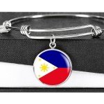 Philippine Flag Bracelet in Stainless Steel or Gold