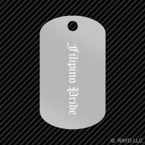 Filipino Pride Engraved Dog Tag Keychain