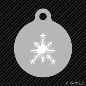Filipino Flag Sun Keychain - Colorful Round Design