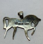 Navajo Inlay Gemstone Horse Pendant in Silver