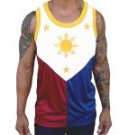 Filipino Flag Jersey Shirt with Ribbed Collar