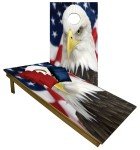 Patriotic Cornhole Boards with American Flag & Eagle