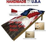Patriotic Cornhole Boards with American Flag & Eagle
