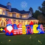 10FT Inflatable 4th of July Yard Decoration with Lights