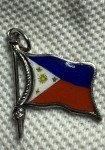 Patriotic Philippine Flag Charm Bracelet in Silver