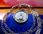 1944 USA Eagle Silver Coin Pendant Necklace
