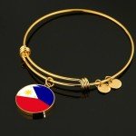 Philippine Flag Bracelet in Stainless Steel or Gold