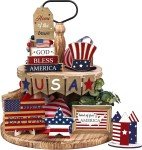 12-Piece Patriotic Tiered Tray Decor Set