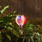 Patriotic Hot Air Balloon Solar Garden Lantern