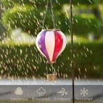 Patriotic Hot Air Balloon Solar Garden Lantern