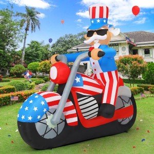 6 FT Patriotic Uncle Sam Inflatable Yard Decoration