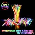 100 Pack 8" Glow Sticks for 4th of July
