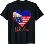 Filipino American Heart & Flag T-Shirt Hoodie
