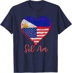 Filipino American Heart & Flag T-Shirt Hoodie