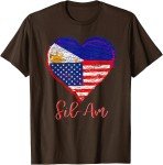 Filipino American Heart & Flag T-Shirt Hoodie