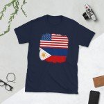 Half Filipino American Flag Vintage 4th of July Shirt