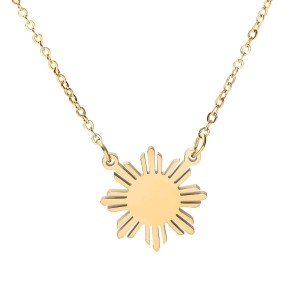 Gold Philippine Sun Araw Necklace for Independence Day