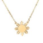 Gold Philippine Sun Araw Necklace for Independence Day