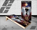 Patriotic Cornhole Boards with Fallen Heroes Design