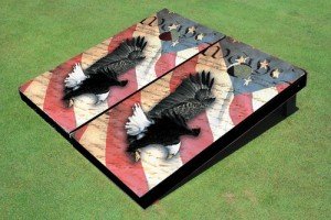 Custom Eagle Design Cornhole Board for 4th of July