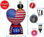 5-Foot Patriotic Inflatable Heart for July 4th