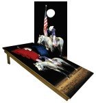 Patriotic Cowboy Cornhole Game Set with Bags