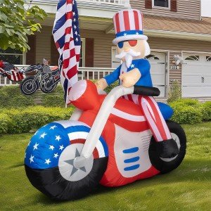 6FT Uncle Sam Inflatable Motorcycle Decoration