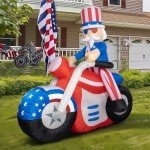6FT Uncle Sam Inflatable Motorcycle Decoration