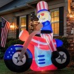 6FT Uncle Sam Inflatable Motorcycle Decoration