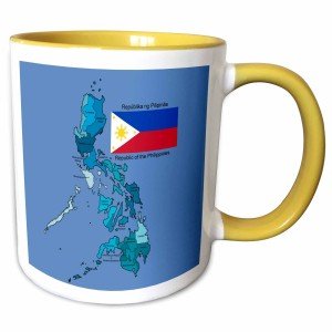 3dRose Flag and map of the Republic of the Philippines with all regions colored