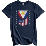 Filipino American Flags Ripped Torn Philippines T-Shirt