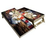 USA Eagle Flag Cornhole Boards with Cupholders & Handles