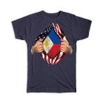 Philippines Flag USA T-Shirt for Expats