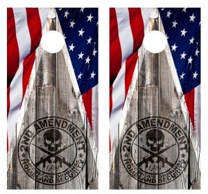 Patriotic 2nd Amendment Cornhole Board Wraps