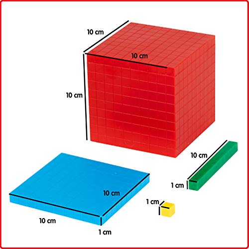 edxeducation Plastic Base Ten Set - 121 Pcs - Math Learning Tools
