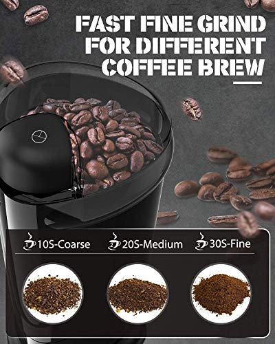 Portable Electric Coffee Grinder with Stainless Steel Blade
