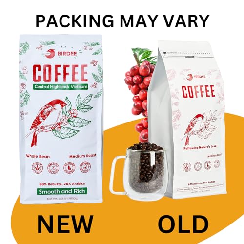 Birdee Vietnamese Medium Roast Whole Bean Coffee 2.2 LB