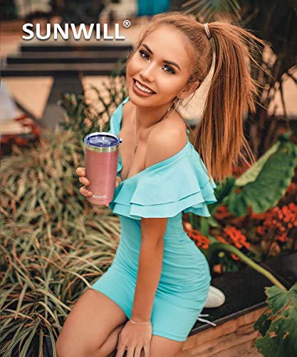 Sunwill Rose Gold Insulated Wine Glass - 20oz