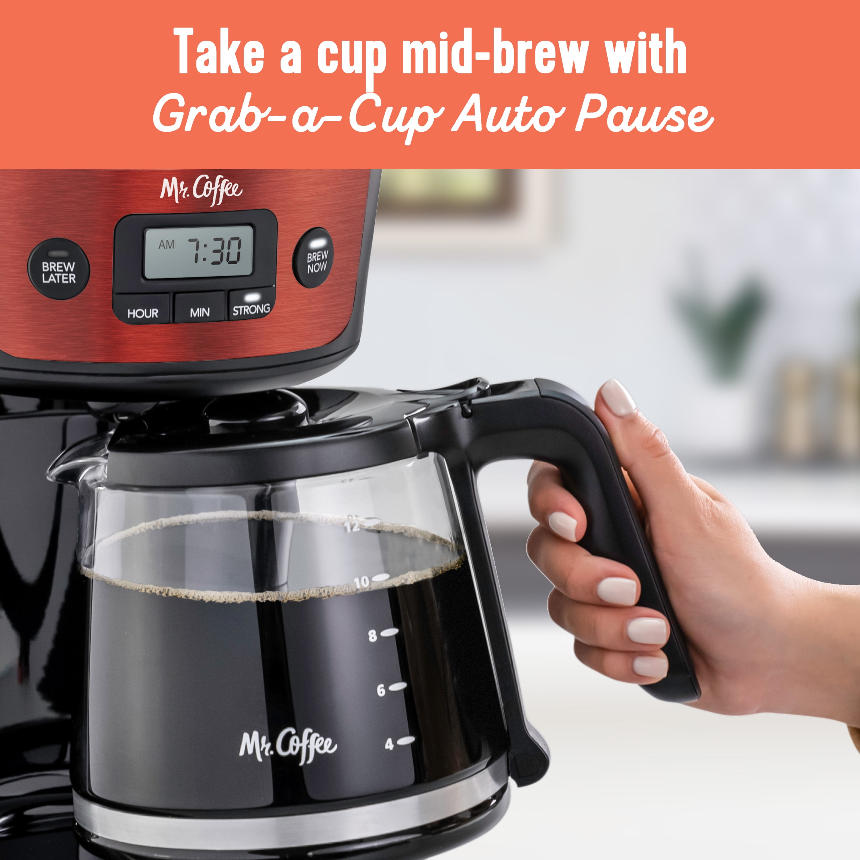 Programmable Drip Coffee Maker - 12-Cup, Red